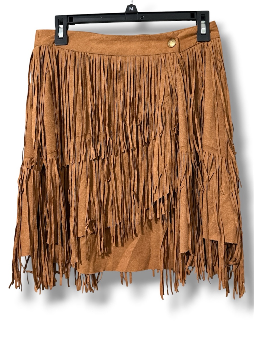 Blue B collection size medium faux suede fringe skirt western boho concert